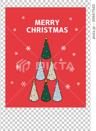 かわいいツリーのクリスマスカード 80667088
