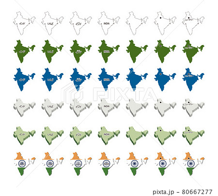アジア-インド-イラストセット 80667277