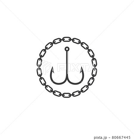 fishing hook  logo icon vector illustration 80667445