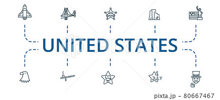 Usa icon set. Contains editable icons usa theme such as the statue of liberty, coat of arms of america, american football and more. Usa icon set. Contains editable icons usa theme such as the statue of liberty, coat of arms of america, american football and more. 80667467
