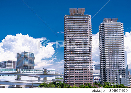 東京都 夏空のお台場 夏の東京ベイエリアの写真素材 東京都 夏空のお台場 夏の東京ベイエリアの写真素材