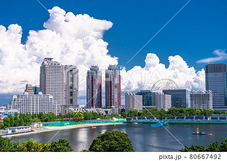 東京都 夏空のお台場 夏の東京ベイエリアの写真素材 東京都 夏空のお台場 夏の東京ベイエリアの写真素材