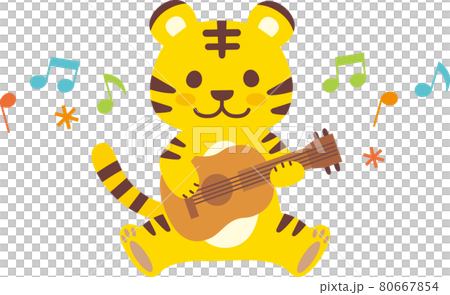 一隻老虎在彈吉他的插圖 80667854
