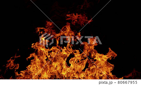 Texture of flames isolated on black background. Texture of flames isolated on black background. 80667955