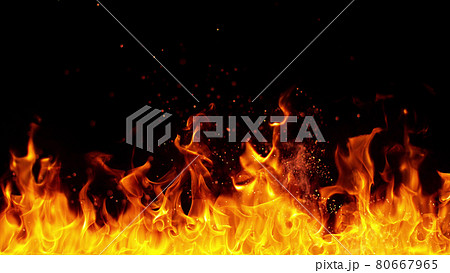 Texture of flames isolated on black background. Texture of flames isolated on black background. 80667965