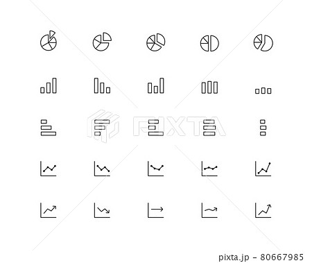 色々なグラフのアイコンのセット 円グラフ 棒グラフ 線グラフ チャート 分析 ビジネス シンプルのイラスト素材 色々なグラフのアイコンのセット 円グラフ 棒グラフ 線グラフ チャート 分析 ビジネス シンプルのイラスト素材