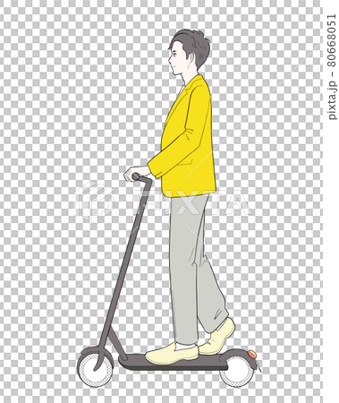 一個人在上下班途中騎著電動滑板 80668051
