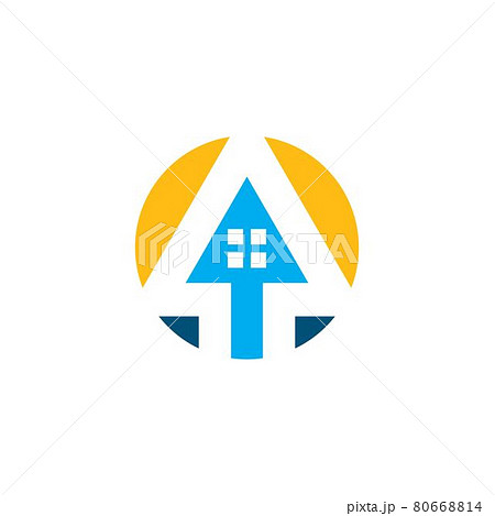 arrow house  icon vector concept  illustration 80668814