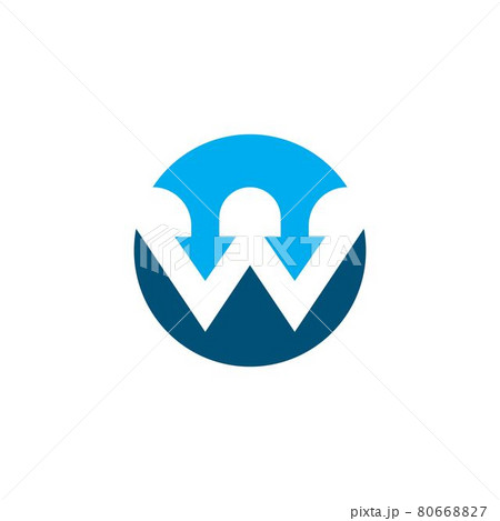 w arrow  Letter Icon Design Vector 80668827