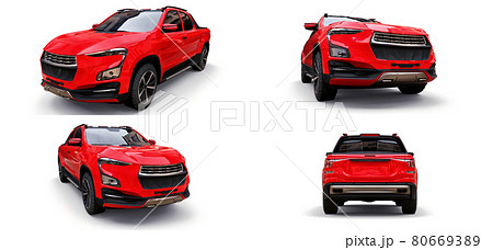 3D illustration of concept cargo pickup truck. 3d rendering. 80669389