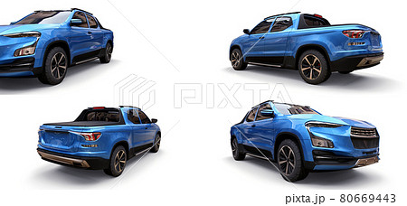 3D illustration of concept cargo pickup truck. 3d rendering. 3D illustration of concept cargo pickup truck. 3d rendering. 80669443
