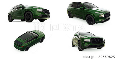 3d illustration. Big city green crossover on a white background. 3d rendering. 80669825