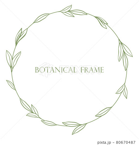 Simple minimalistic botanical frame hand drawing. 80670487