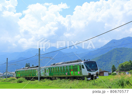 夏の大糸線 リゾートビューふるさと 夏の大糸線 リゾートビューふるさと 80670577