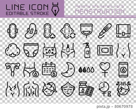 Line icon health series vol.5 menstruation physiology 80670978