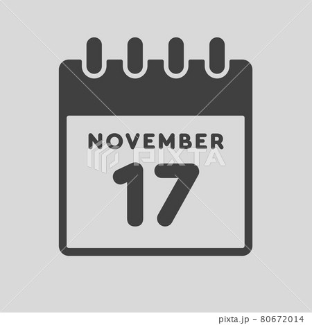 Icon day date 17 November, template calendar page Icon day date 17 November, template calendar page 80672014