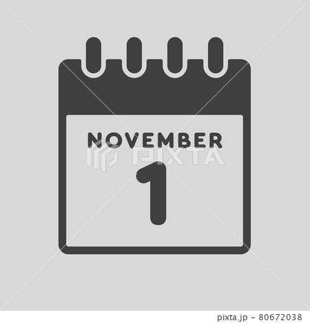 Icon day date 1 November, template calendar page Icon day date 1 November, template calendar page 80672038