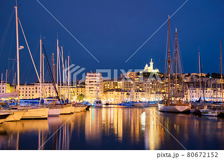 Marseille Old Port in the night. Marseille, France Marseille Old Port in the night. Marseille, France 80672152