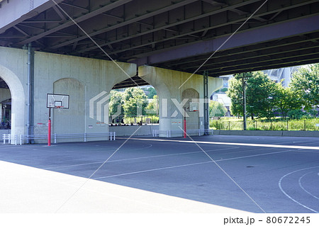 新横浜公園 バスケットボール広場の写真素材