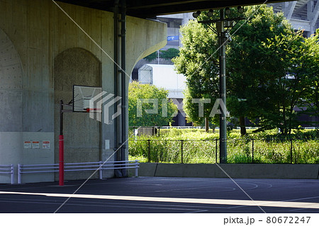 新横浜公園 バスケットボール広場の写真素材
