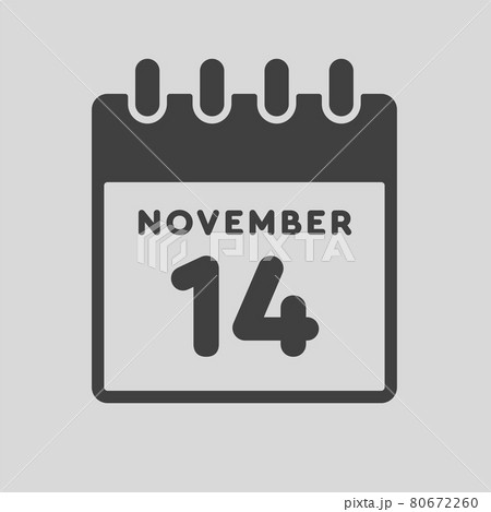 Icon day date 14 November, template calendar page 80672260