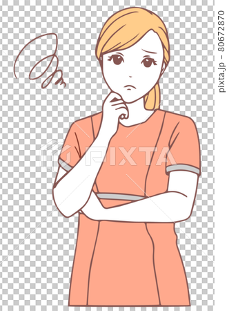 Worried dental hygienist (simple color) 80672870