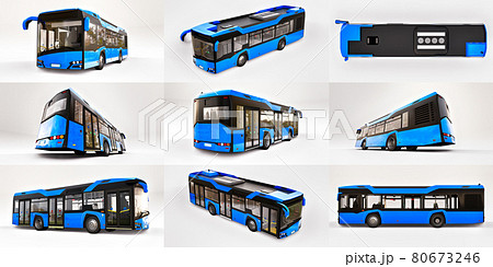 3d illustration. Mediun urban bus on a white isolated background. 3d rendering. 80673246