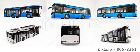 3d illustration. Mediun urban bus on a white isolated background. 3d rendering. 3d illustration. Mediun urban bus on a white isolated background. 3d rendering. 80673261