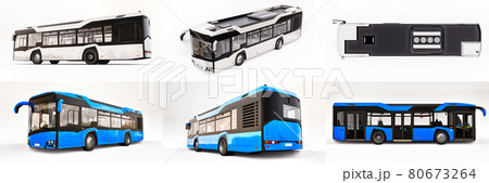 3d illustration. Mediun urban bus on a white isolated background. 3d rendering. 3d illustration. Mediun urban bus on a white isolated background. 3d rendering. 80673264