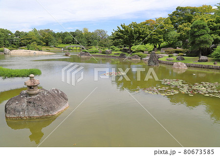 こしがや能楽堂 日本庭園 花田苑 の写真素材