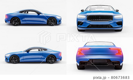 3d illustration. Concept car sports premium coupe. Blue car on white background. Plug-in hybrid. Technologies of eco-friendly transport. 3d rendering. 3d illustration. Concept car sports premium coupe. Blue car on white background. Plug-in hybrid. Technologies of eco-friendly transport. 3d rendering. 80673683