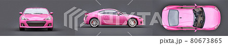 Small sports car coupe. 3d rendering. 80673865