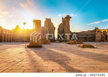 Bright sunrise in Karnak 80674480