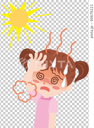 Girls with heatstroke 80676221