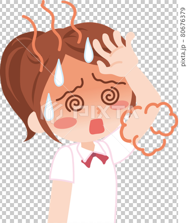 Heat stroke_female student 80676379