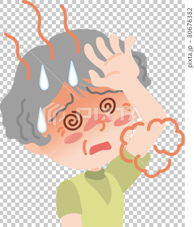 Heat stroke_elderly woman 80676382