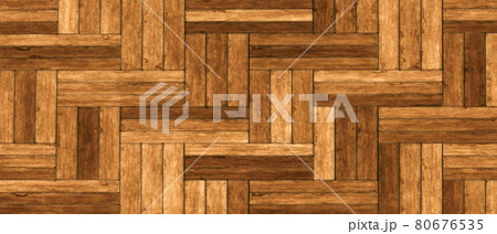 Herringbone wood floor texture background. Brown wooden surface wallpaper. 3D Rendering. 80676535