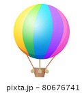 Balloon, cartoon illustration. Bright rainbo. On w 80676741