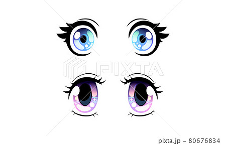 Beautiful Blue and Violet Eyes with Shiny Light Reflections Set, Cute Expressive Eyes in Anime Manga Style Cartoon Vector Illustration Beautiful Blue and Violet Eyes with Shiny Light Reflections Set, Cute Expressive Eyes in Anime Manga Style Cartoon Vector Illustration 80676834