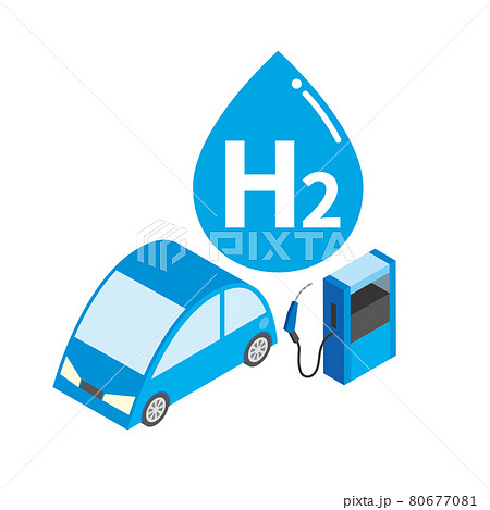 水素を補給する燃料電池自動車 80677081