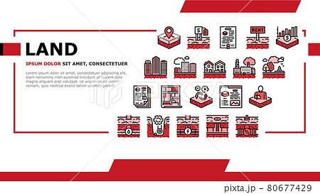 Land Property Business Landing Header Vector 80677429