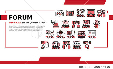 Forum People Meeting Landing Header Vector Forum People Meeting Landing Header Vector 80677430