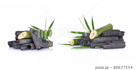 Natural charcoal bamboo isolated on white background Natural charcoal bamboo isolated on white background 80677554