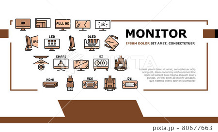 Computer Pc Monitor Landing Header Vector 80677663