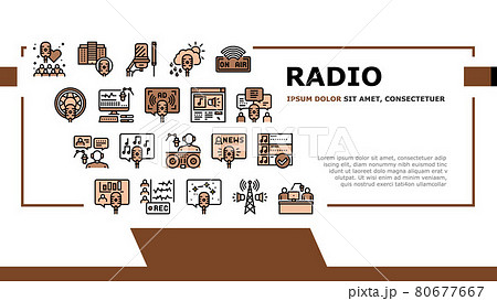 Radio Studio Podcast Landing Header Vector Radio Studio Podcast Landing Header Vector 80677667