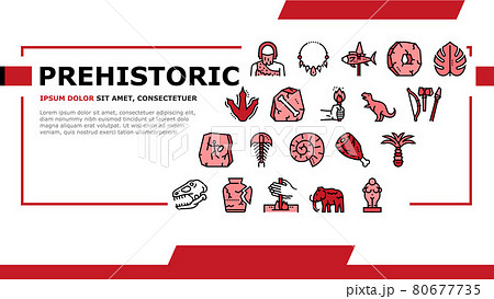 Prehistoric Period Landing Header Vector 80677735