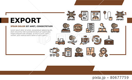 Export Import Logistic Landing Header Vector 80677759