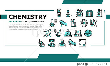 Chemistry Laboratory Landing Header Vector 80677771