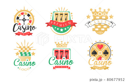 Casino Premium Logo Design as Gambling Graphic Emblem Vector Set Casino Premium Logo Design as Gambling Graphic Emblem Vector Set 80677952