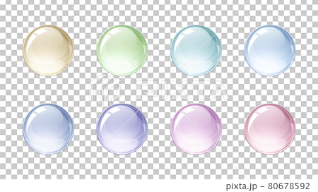 ガラス玉のイラスト素材セット_薄い 80678592